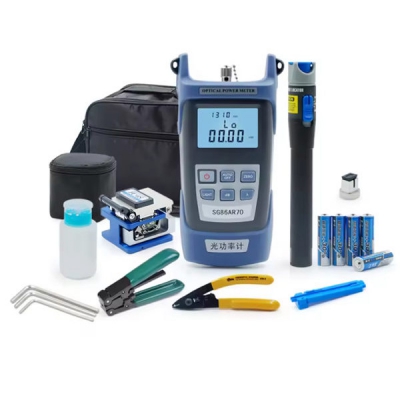 Fiber Optic Tool Kit with Visual Fault Locator and Power Meter Wire Stripper Fiber Cleaver